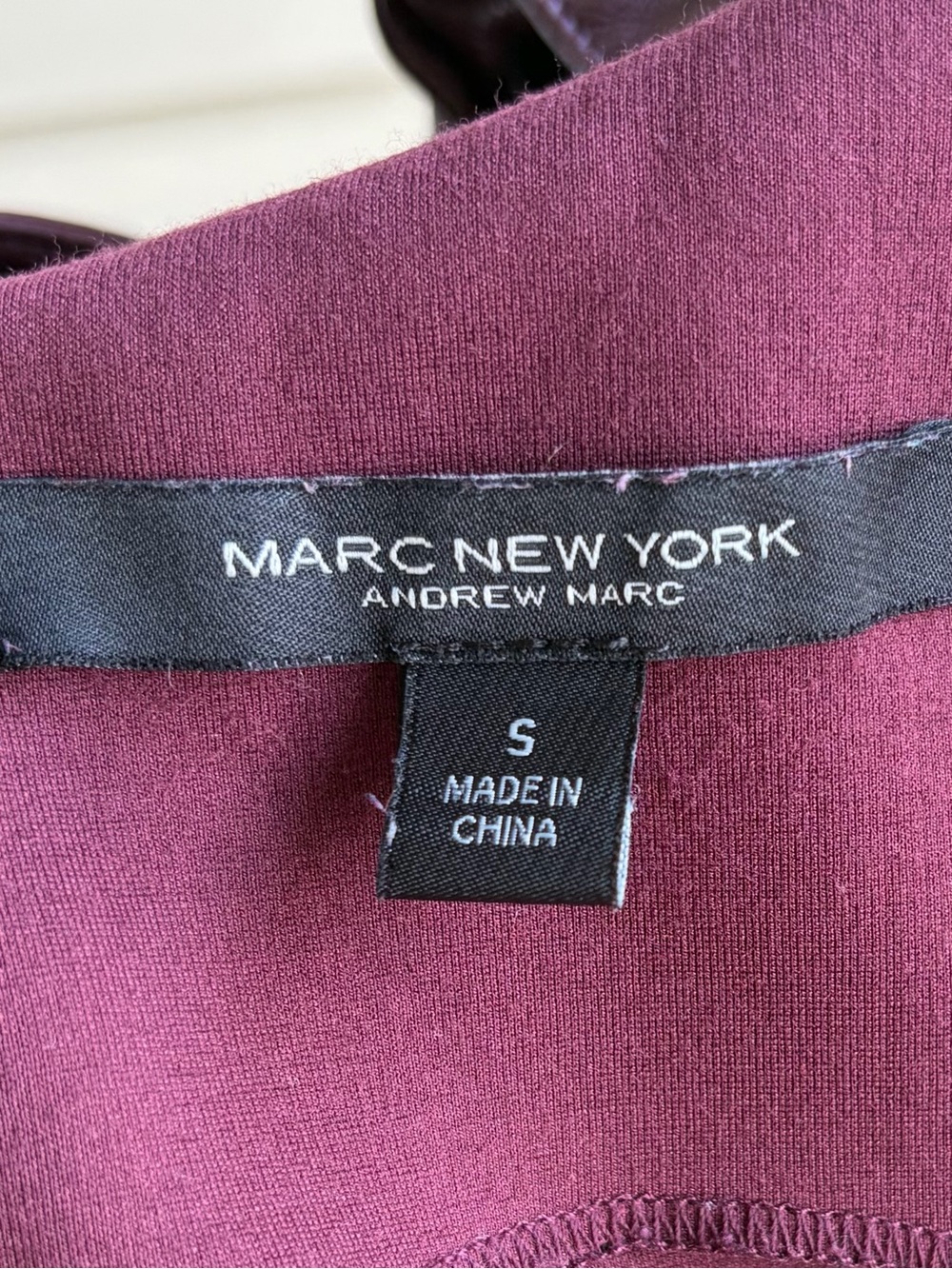 •Marc New York• Faux Leather Front Sleeveless Top in Burgundy - Size Small - Picture 2 of 8